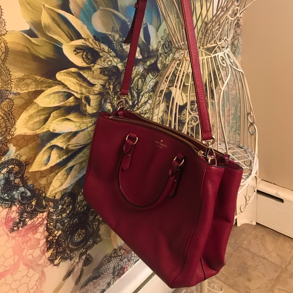 Kate Spade ♠️ burgundy pebble leather crossbody